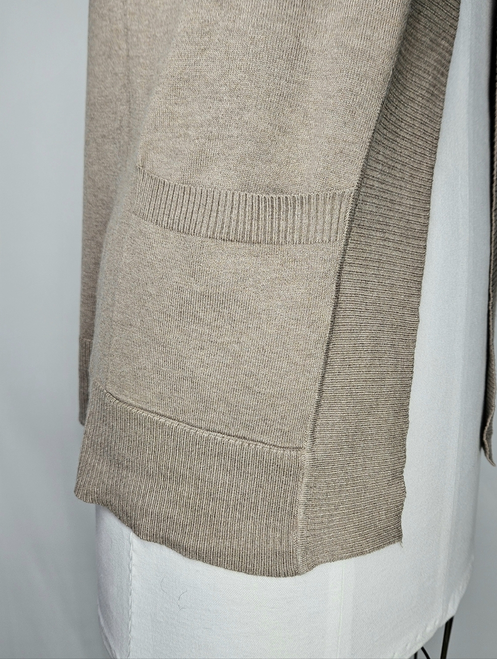 Cielo Size S/M Cardigan Camel Beige Taupe Open Front Sweater Pockets Soft Knit - Picture 6 of 11